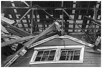 Collapsed building, Kennicott. Wrangell-St Elias National Park ( black and white)