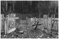 Entrance to Kennecott cemetery. Wrangell-St Elias National Park ( black and white)