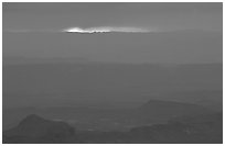 Ray of light at sunset. Big Bend National Park ( black and white)