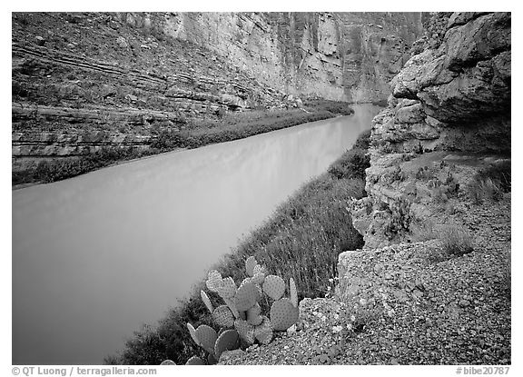 Rio Grande in Santa Elena Canyon. Big Bend National Park (black and white)