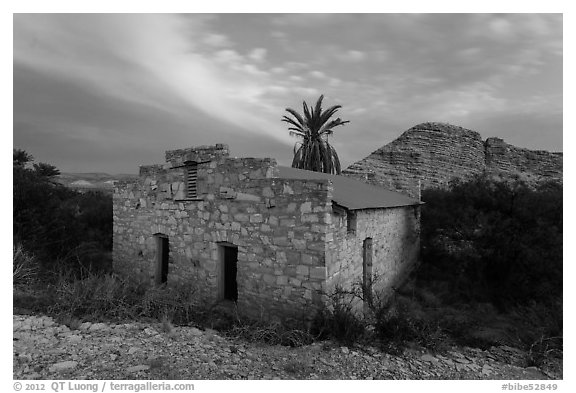 Historic bath house at dusk. Big Bend National Park, Texas, USA.