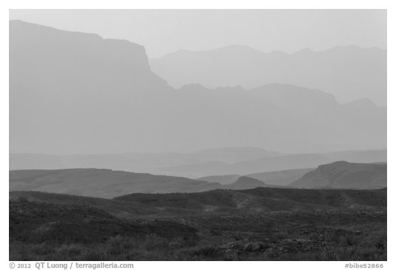 Ridges of Sierra Del Carmen mountains, morning. Big Bend National Park, Texas, USA.