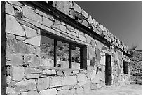 Ruins of historic bathhouse. Big Bend National Park, Texas, USA. (black and white)