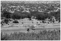 Border crossing. Big Bend National Park, Texas, USA. (black and white)