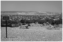 US and Mexico sides of the border. Big Bend National Park, Texas, USA. (black and white)