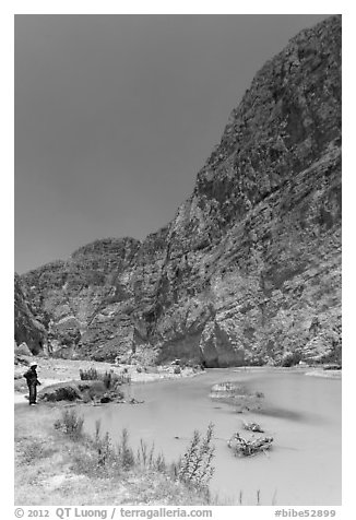 Man standing in Boquillas Canyon. Big Bend National Park, Texas, USA.