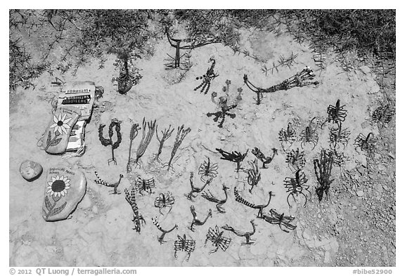 Mexican crafts for sale. Big Bend National Park (black and white)