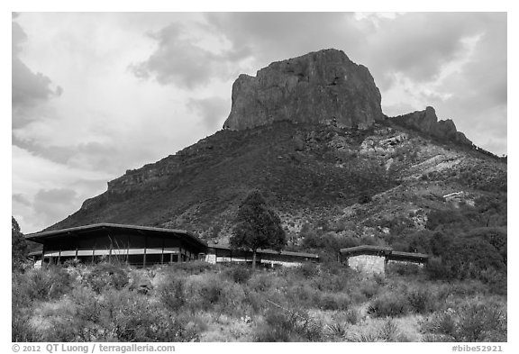Chisos Mountain Lodge. Big Bend National Park (black and white)
