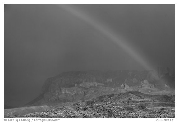 Rainbow over Chisos Mountains. Big Bend National Park, Texas, USA.