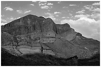 Pena Mountain at sunset. Big Bend National Park ( black and white)