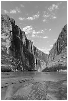 Santa Elena Canyon, sunrise. Big Bend National Park ( black and white)