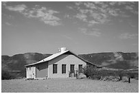 Castolon house and Sierra Ponce Mountains. Big Bend National Park ( black and white)