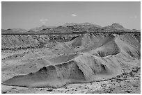 Eroded canyon near Maverick Junction. Big Bend National Park, Texas, USA. (black and white)