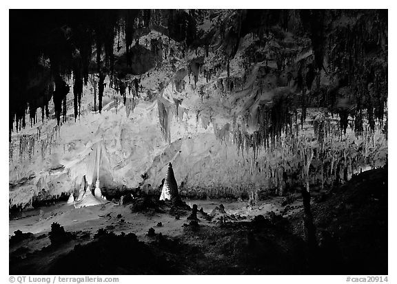 Papoose Room. Carlsbad Caverns National Park (black and white)