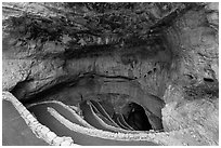 Natural entrance walkway. Carlsbad Caverns National Park ( black and white)