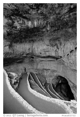 Cave natural entrance. Carlsbad Caverns National Park (black and white)