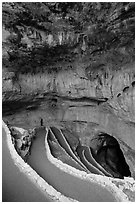Cave natural entrance. Carlsbad Caverns National Park ( black and white)