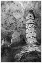 Giant Dome and Twin Domes. Carlsbad Caverns National Park, New Mexico, USA. (black and white)