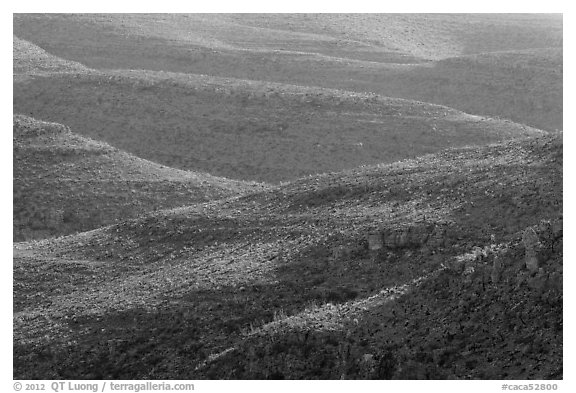 Desert ridges. Carlsbad Caverns National Park (black and white)