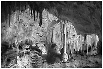 Painted Grotto. Carlsbad Caverns National Park, New Mexico, USA. (black and white)