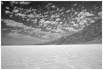 Salt flats at Badwater, mid-day. Death Valley National Park ( black and white)