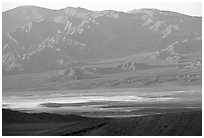 Valley and mountains. Death Valley National Park, California, USA. (black and white)