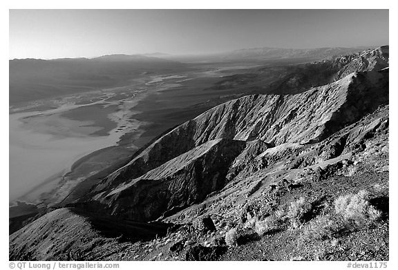 Dante's view, sunset. Death Valley National Park (black and white)