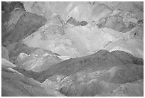 Colorful mineral deposits in Artist's palette. Death Valley National Park ( black and white)