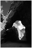 Natural bridge. Death Valley National Park, California, USA. (black and white)