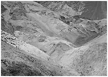 Colorful mineral deposits at Artist's Palette. Death Valley National Park, California, USA. (black and white)