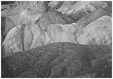 Multicolored mineral deposits, Artist Palette. Death Valley National Park, California, USA. (black and white)