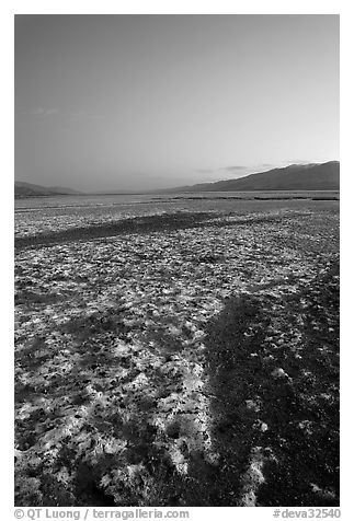 Saltine formations on Valley floor, dusk. Death Valley National Park, California, USA.