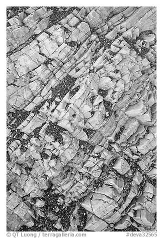 Rock patterns, Mosaic canyon. Death Valley National Park (black and white)