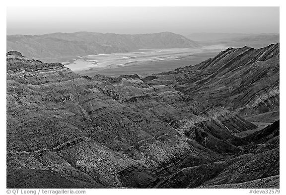 Canyon and Death Valley from Aguereberry point, sunset. Death Valley National Park, California, USA.