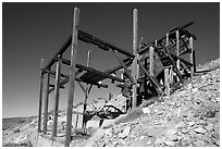 Cashier mine near Eureka mine, morning. Death Valley National Park ( black and white)