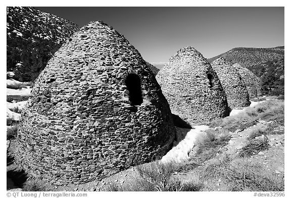 Charcoal kilns. Death Valley National Park (black and white)