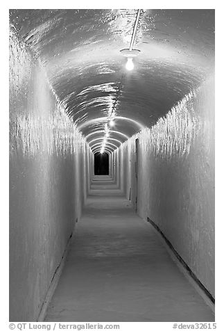 Access tunnel to Furnace Creek Inn by night. Death Valley National Park, California, USA.