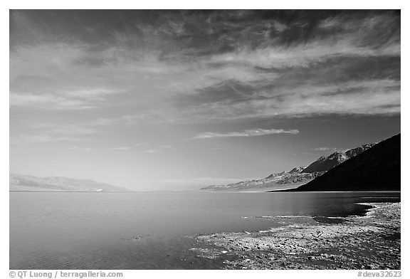 Valley and Lake at Badwater, early morning. Death Valley National Park, California, USA.