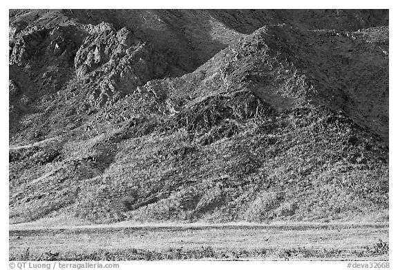 Desert Gold and mountains, late afternoon. Death Valley National Park (black and white)