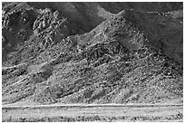 Desert Gold and mountains, late afternoon. Death Valley National Park, California, USA. (black and white)