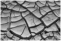 Mud cracks. Death Valley National Park, California, USA. (black and white)