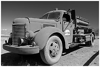 Firetruck at Stovepipe Wells. Death Valley National Park, California, USA. (black and white)