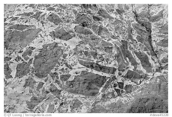 Marbled wall with patterns, Titus Canyon. Death Valley National Park, California, USA.