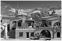 Scotty's Castle from above. Death Valley National Park ( black and white)