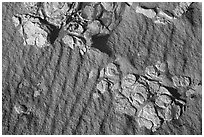 Close-up of dried mud and sand, Mesquite Dunes. Death Valley National Park ( black and white)