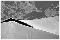 Hiker on sand dunes. Death Valley National Park ( black and white)