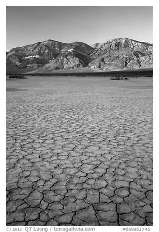 Panamint Playa and Panamint Range. Death Valley National Park (black and white)