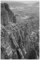 Red Cathedral near Zabriskie Point. Death Valley National Park ( black and white)