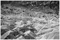 Badlands near Zabriskie Point. Death Valley National Park ( black and white)