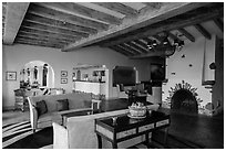 Furnace Creek Inn lobby. Death Valley National Park ( black and white)